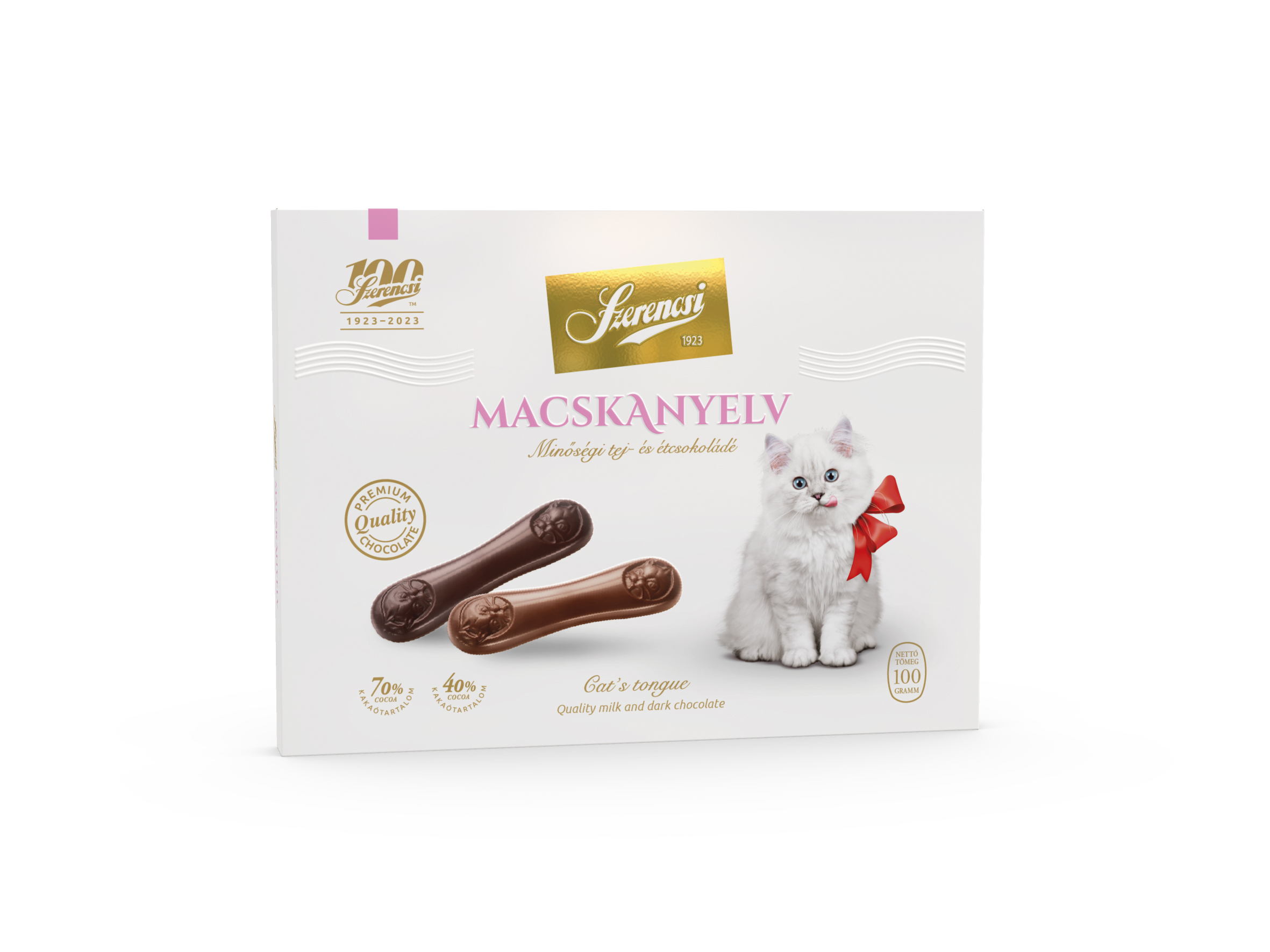 Szerencsi macskanyelv minőségi ét-és tejcsokoládé 100g
